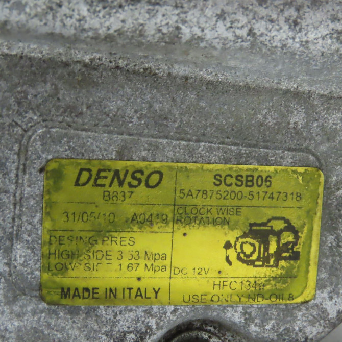 Compresseur air conditionne occasion  Fiat 500 (312_) 1.2 (312axa1a) (2007) 3 portes   51747318  2
