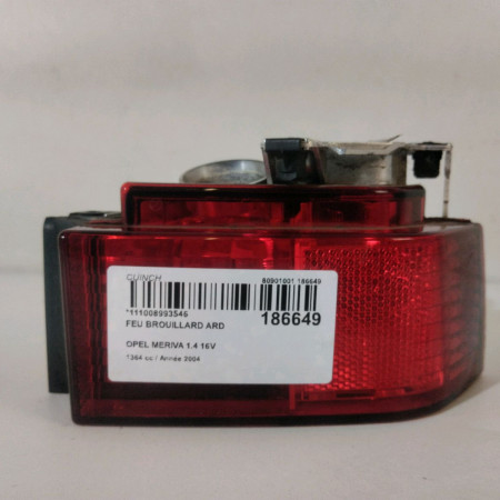 Feu brouillard arrière droit occasion  Opel MERIVA A Monospace (X03) 1.4 16v twinport (e75) (2004-2010)   93184713 