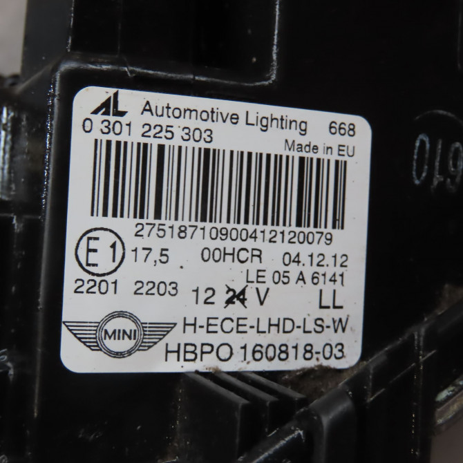 Phare gauche occasion  Mini MINI (R56) Cooper d (2006-2010)   63122751871  2
