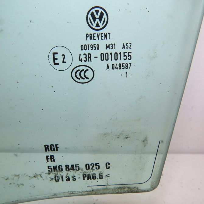 Glace porte ar g occasion  Volkswagen vw GOLF VI (5K1) 1.6 tdi (2009-2012) 5 portes   5K6845025C  2