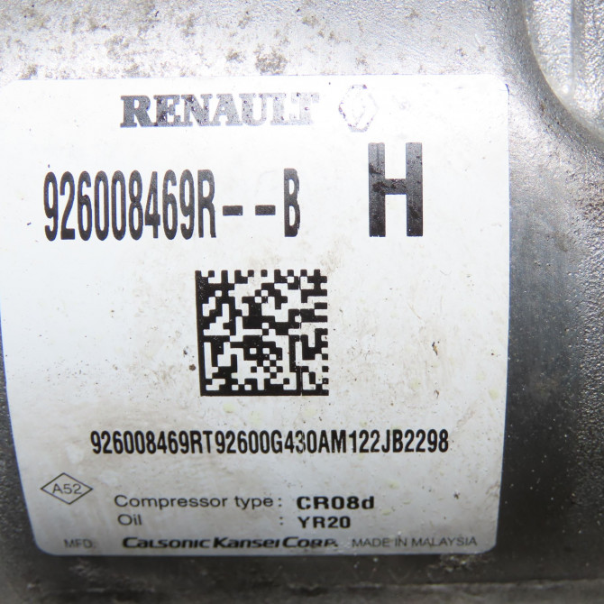 Compresseur air conditionne occasion  Dacia SANDERO III Liberty 125 i.e. (m73) (2012)   926008469R  2