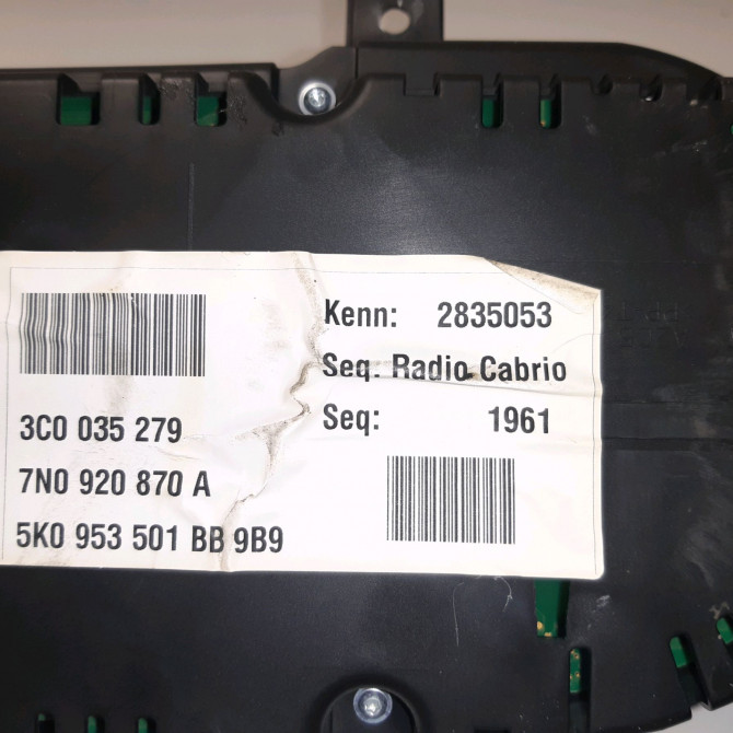 Bloc compteurs occasion  Volkswagen vw SHARAN (7N1, 7N2) 2.0 tdi (2010) 5 portes   7N0920870AX  3