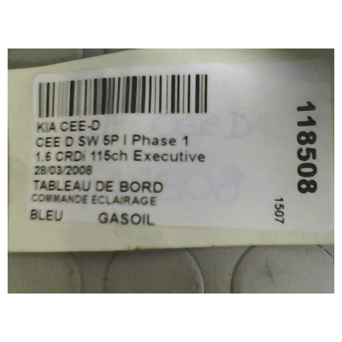 Commande eclairage occasion  KIA CEE D I Phase 1 01-2007->09-2009 1.6 CRDI 115ch     5