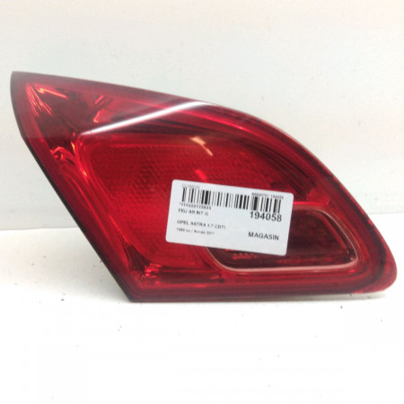 Feu arrière interieur gauche occasion  Opel ASTRA J (P10) 1.7 cdti (68) (2009-2015)   13306455 