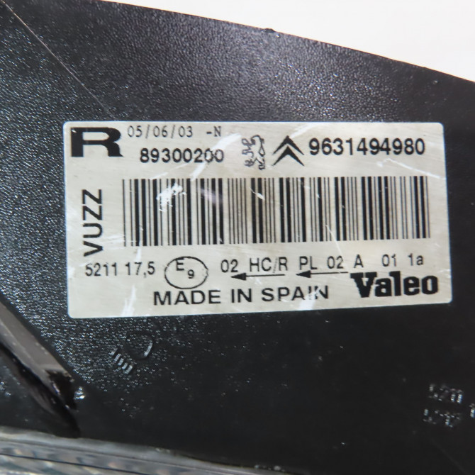 Phare droit occasion  Citroën XSARA PICASSO (N68) 2.0 hdi (1999-2011) 5 portes   9631494980  2