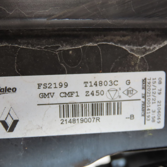 Moteur ventilateur radiateur occasion  Renault TALISMAN Grandtour (KP_) 2.0 blue dci 190 (2021)   214819007R  2