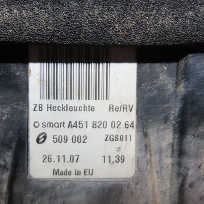 Feu arrière droit occasion  Smart FORTWO Coupé (451) 0.8 cdi (451.300) (2007)   A4518200264CJ4A  2