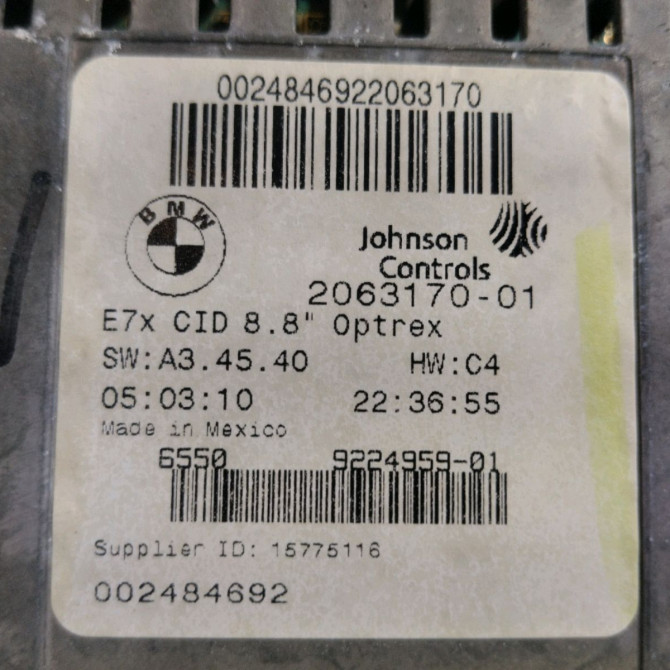 Afficheur digital occasion  Bmw X6 (E71, E72) Xdrive 30 d (2010-2014)   206317001  2