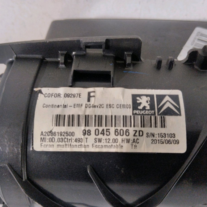 Afficheur digital occasion  Peugeot 5008 (0U_, 0E_) 1.6 bluehdi 120 (2014-2017) 5 portes   98045606ZD  2
