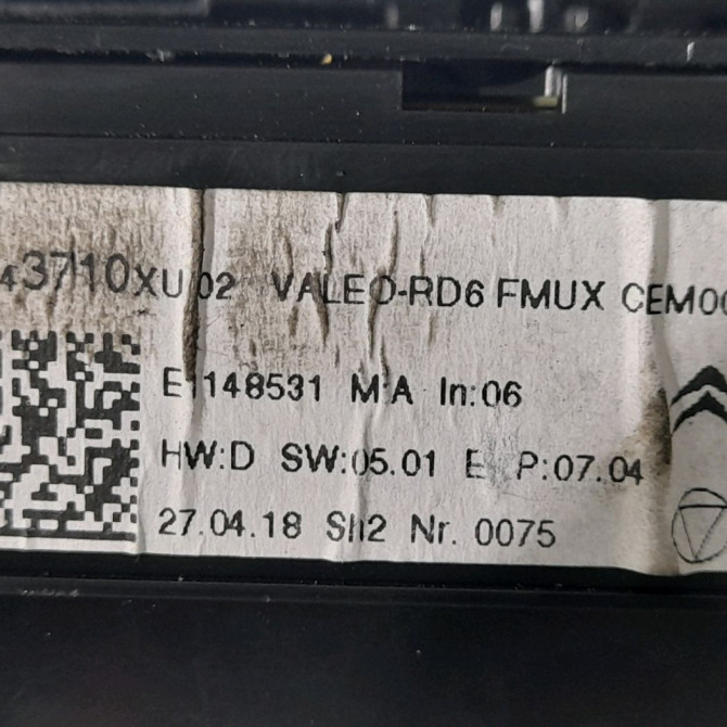 Commande autoradio occasion  Citroën C3 III (SX) 1.2 vti 68 (2016) 5 portes   98143710XU  2