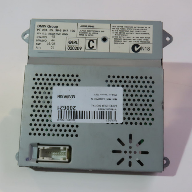 Afficheur digital occasion  Mini MINI (R50, R53) Cooper s (2002-2006)   65906947196  3