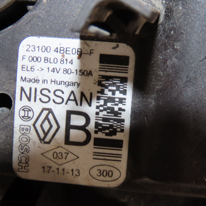 Alternateur occasion  Nissan QASHQAI II SUV (J11, J11_) 1.6 dci (2013)   231004BE0ARE  2
