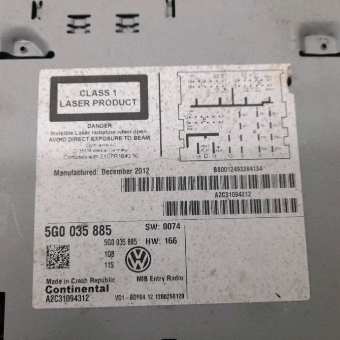 Autoradio occasion  Volkswagen vw GOLF VII (5G1, BQ1, BE1, BE2) 1.6 tdi (2012-2017)   5G0035885  2