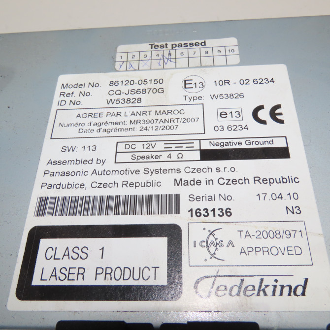 Autoradio occasion  Toyota AVENSIS Break (_T27_) 2.2 d-4d (adt271_) (2008-2018)   8612005190  2