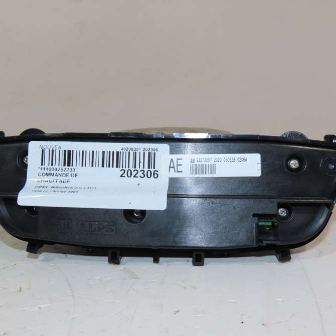 Commande de chauffage occasion  Opel INSIGNIA A Sports Tourer (G09) 2.0 cdti (35) (2008-2015)   13273097  3