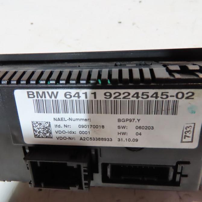 Commande de chauffage occasion  Bmw 3 (E90) 320 d (2004-2011)   64119224545  2