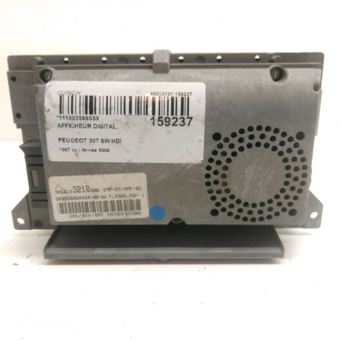 Afficheur digital occasion  Peugeot 307 Break (3E) 2.0 hdi 135 (2004-2008) 5 portes   9663321880  3