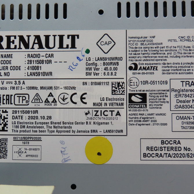 Autoradio occasion  Dacia SANDERO III 1.0 tce 100 eco-g (2021)   281150810R  2