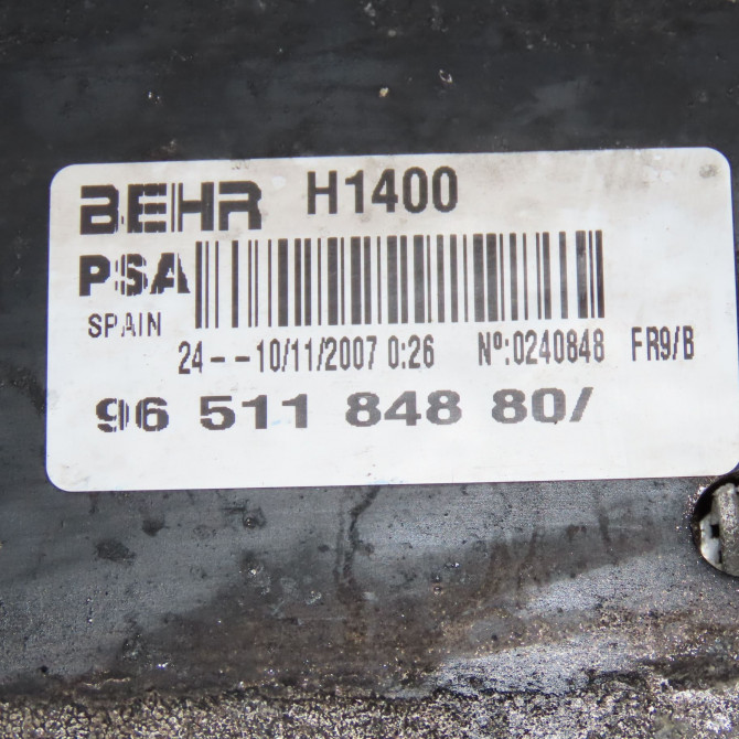 Echangeur air occasion  Peugeot 207 SW (WK_) 1.6 hdi (2007-2012) 5 portes   9651184880  2