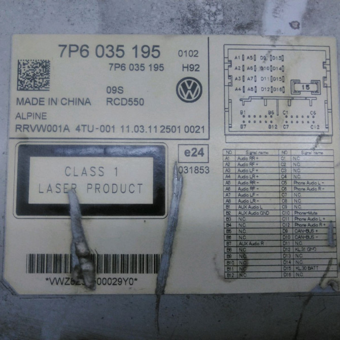 Autoradio occasion  Volkswagen vw TOUAREG (7P5, 7P6) 3.0 v6 tdi (2010-2018)   7P6035195  2