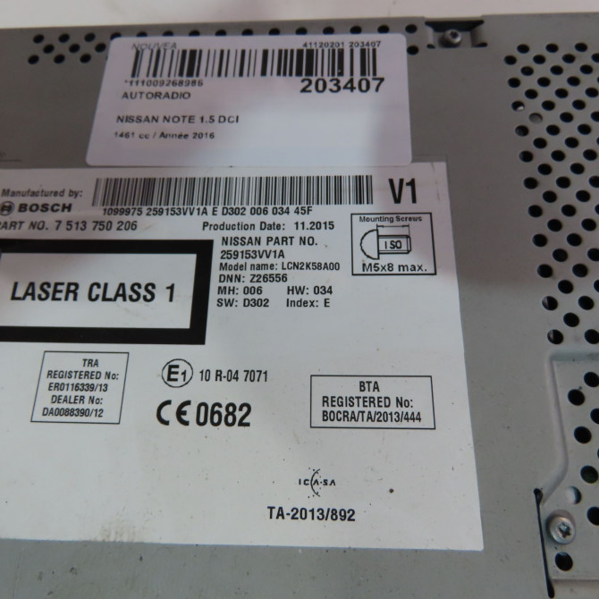 Autoradio occasion  Nissan NOTE (E12) 1.5 dci (2013)   259153VV1A  2