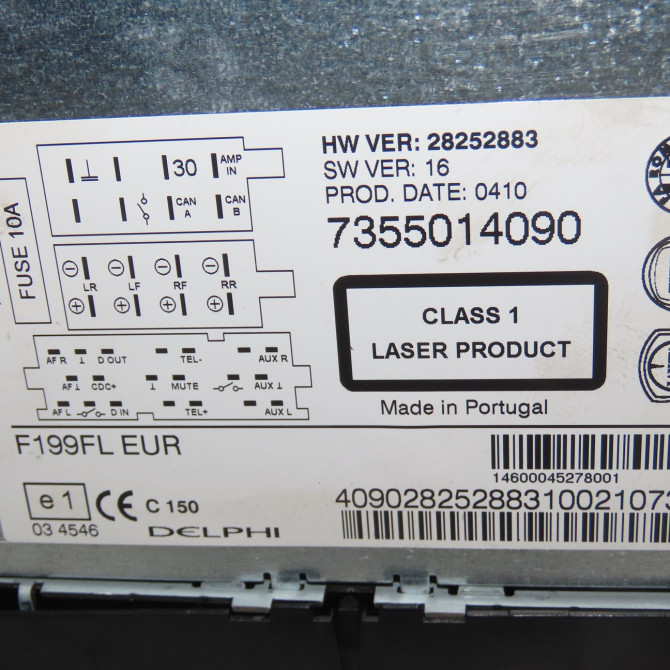 Autoradio occasion  Fiat PUNTO EVO (199_) 1.3 d multijet (2009-2012)   7355014090  2