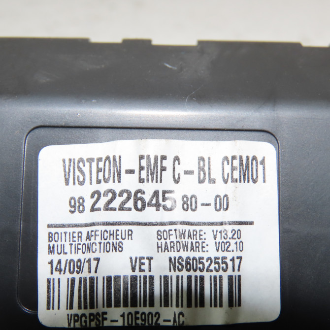 Afficheur digital occasion  Citroën JUMPY Camionnette (V_) 1.6 bluehdi 95 (2016)   9822264580  2