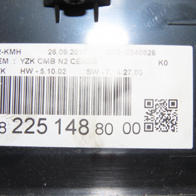 Bloc compteurs occasion  Citroën JUMPY Camionnette (V_) 1.6 bluehdi 95 (2016)   9822514880  2