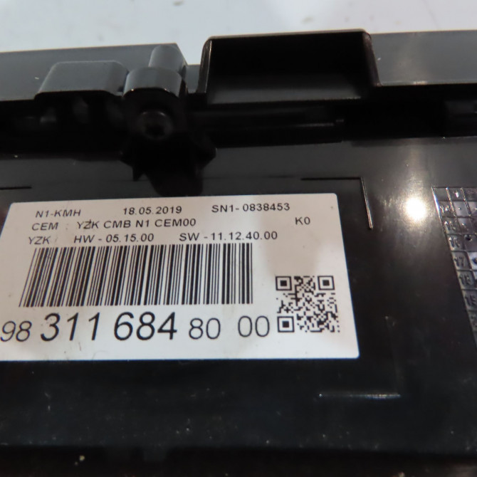 Bloc compteurs occasion  Citroën JUMPY Camionnette (V_) 2.0 bluehdi 120 (2016)   9831168480  2