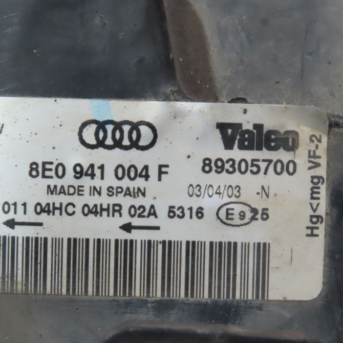 Phare droit occasion  Audi A4 B6 Avant (8E5) 1.9 tdi (2001-2004)   8E0941004F  2