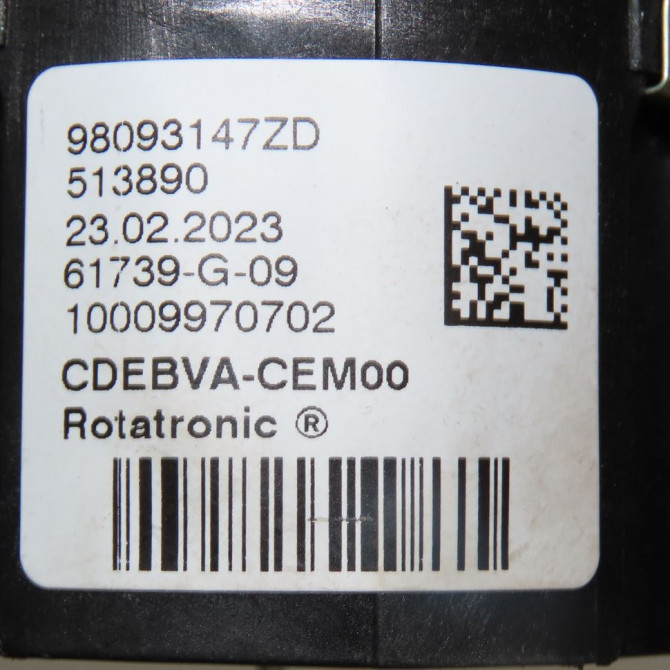 Pommeau levier vitesses occasion  Peugeot PARTNER Camionnette/Monospace (K9) 1.5 bluehdi 130 (2018)   98093147ZD  3