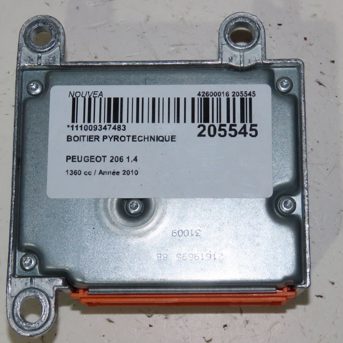 Boitier pyrotechnique occasion  Peugeot 206+ (2L_, 2M_) 1.4 i (2lkfwa, 2mkfwa) (2009-2013) 3 portes   6545GT  3