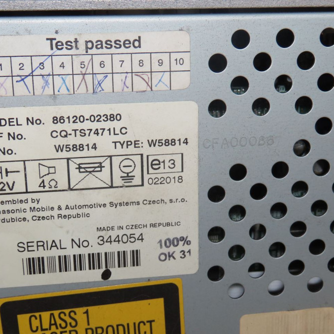 Autoradio occasion  Toyota COROLLA (_E12_) 2.0 d-4d (cde120r_, cde120l_) (2002-2006)   8612002380  2