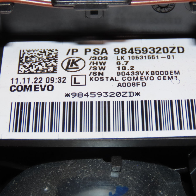 Bloc commodos occasion  Citroën JUMPY Camionnette (V_) 2.0 bluehdi 180 (2016)   98459320ZD  2