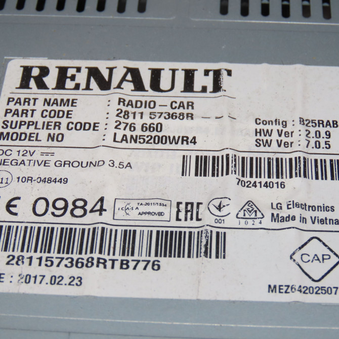 Afficheur digital occasion  Dacia LODGY (JS_) 1.5 dci (2012) 5 portes   281157368R  2