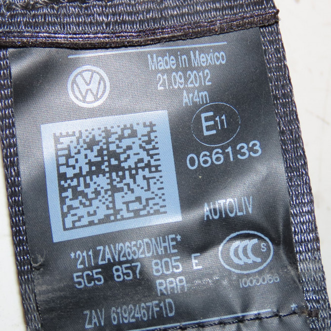 Ceinture arrière gauche occasion  Volkswagen vw BEETLE (5C1, 5C2) 1.6 tdi (2011-2016)   5C5857805ERAA  2