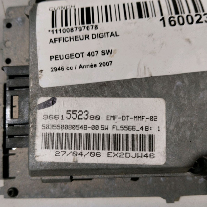 Afficheur digital occasion  Peugeot 407 SW (6E_) 3.0 (2004-2010)   9661552380  2