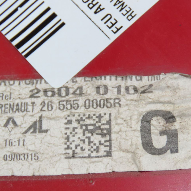 Feu arrière gauche occasion  Renault LAGUNA Coupé (DT0/1) 2.0 dci (dt01, dt08, dt09, dt0k, dt12, dt1c, dt1d, dt1m,... (2008-2015) 2 portes   265550005R  2