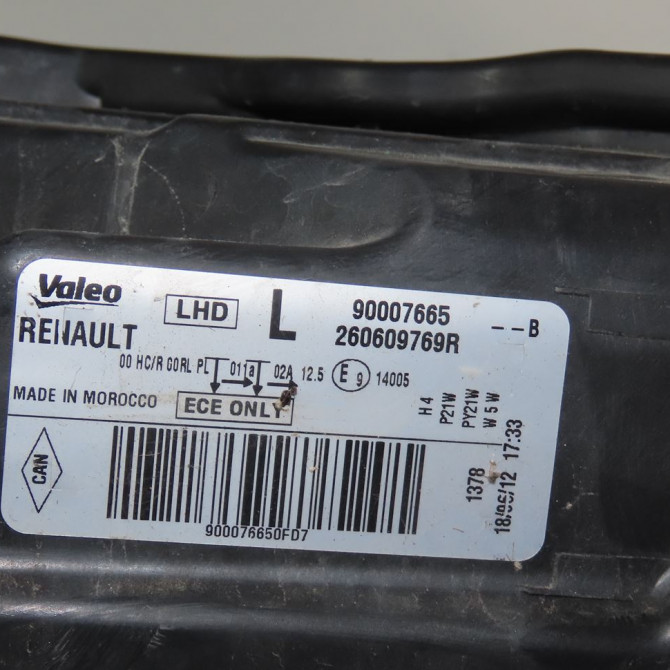 Phare gauche occasion  Dacia LODGY (JS_) 1.5 dci (2012)   260609769R  2