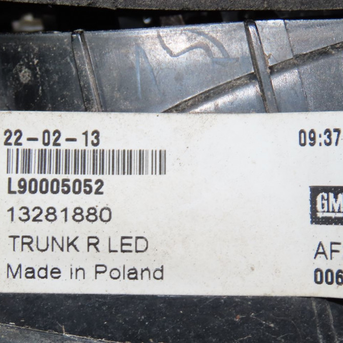 Feu arrière intérieur droit occasion  Opel ASTRA J GTC 2.0 cdti (08) (2011-2015)   13386263  2