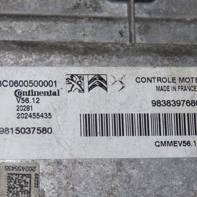 Calculateur moteur occasion  Citroën C3 III (SX) 1.2 puretech 82 (2018) 5 portes   9838397680  2