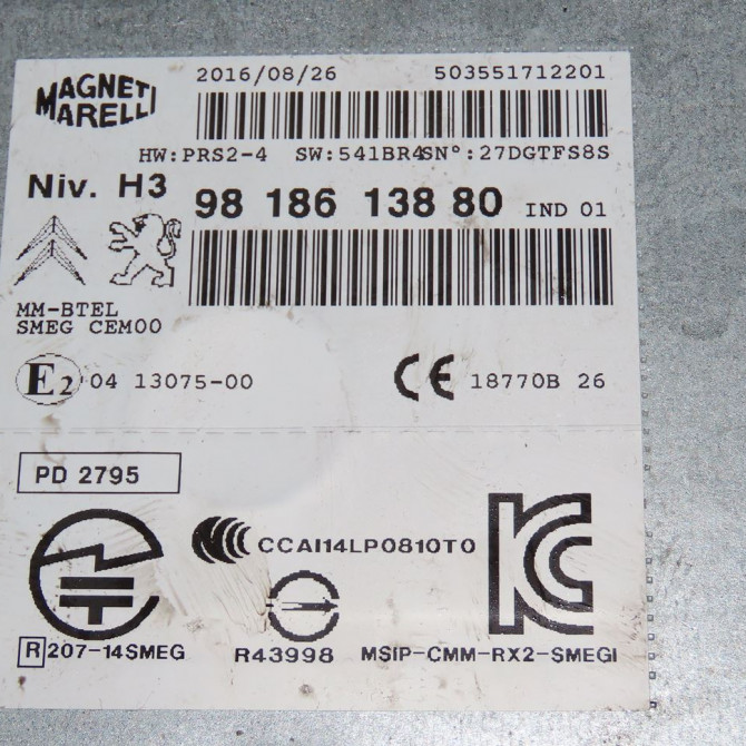 Autoradio occasion  Peugeot 508 I (8D_) 1.6 bluehdi 120 (2014-2018)   9818613880  2