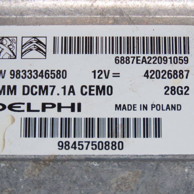 Calculateur moteur occasion  Citroën JUMPY Camionnette (V_) 2.0 bluehdi 180 (2016)   9833346580  2