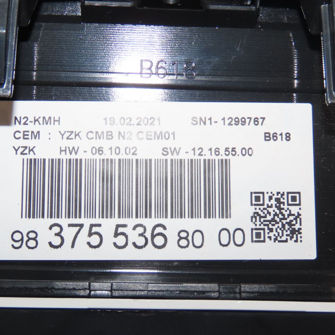 Bloc compteurs occasion  Citroën C3 III (SX) 1.5 bluehdi 100 (sxyhyp, sxyhtu) (2018)   9837553680  3