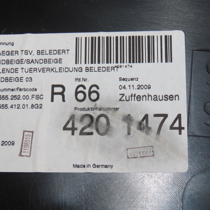 Garniture porte avd occasion  Porsche 911 (997) 3.8 carrera 4s (2004-2008)   99755525200FSC  2