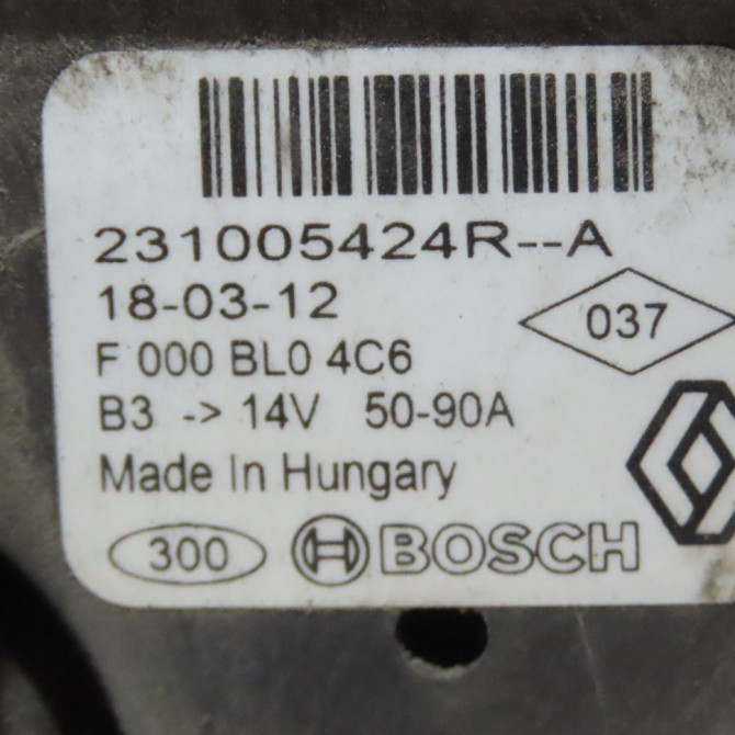 Alternateur occasion  Renault TWINGO III (BCM_, BCA_) 1.0 sce 70 (bcmb) (2015) 5 portes   231005424R  2