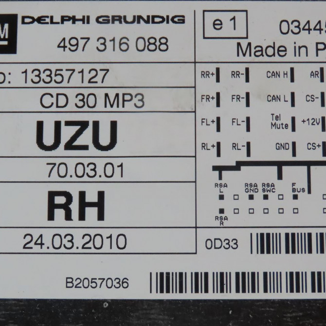 Autoradio occasion  Opel CORSA D (S07) 1.2 (l08, l68) (2006-2014) 5 portes   13357127  2