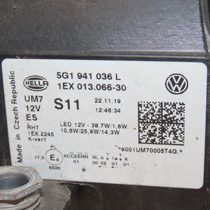 Phare droit occasion  Volkswagen vw GOLF VII (5G1, BQ1, BE1, BE2) 1.0 tsi (2015-2020)   5G1941036L  2