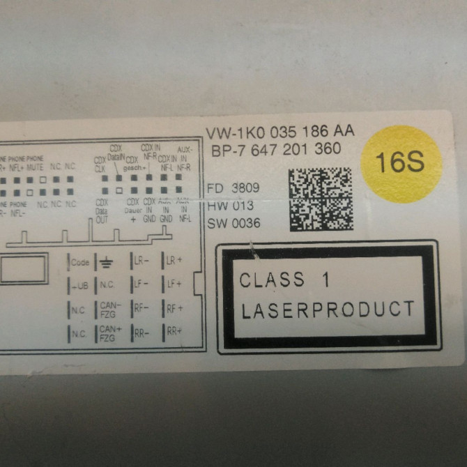 Autoradio occasion  Volkswagen vw GOLF VI (5K1) 2.0 tdi (2008-2013) 5 portes   1K0035186AA  3