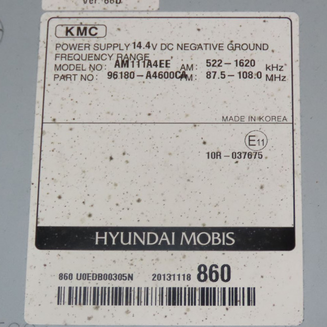 Autoradio occasion  Kia CARENS IV 1.7 crdi (2013)   96180A4600CA  2